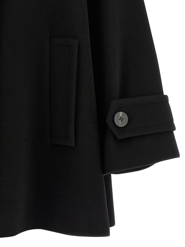 Alberto Biani Black Virgin Wool Coat