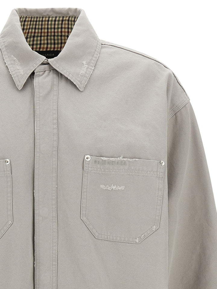Balenciaga Gray Cotton Blouse
