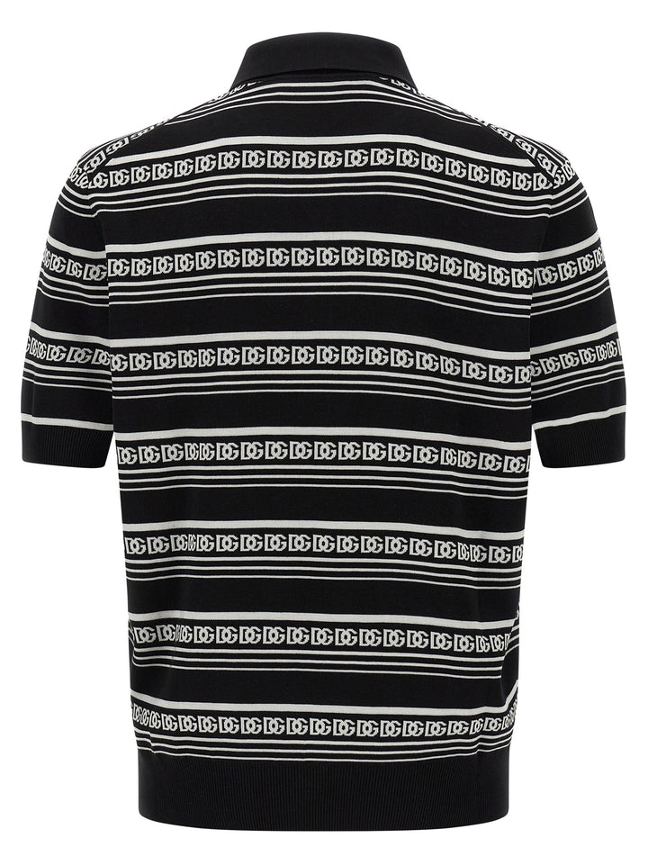 Dolce &amp; Gabbana Bicolor Silk Polo Shirt