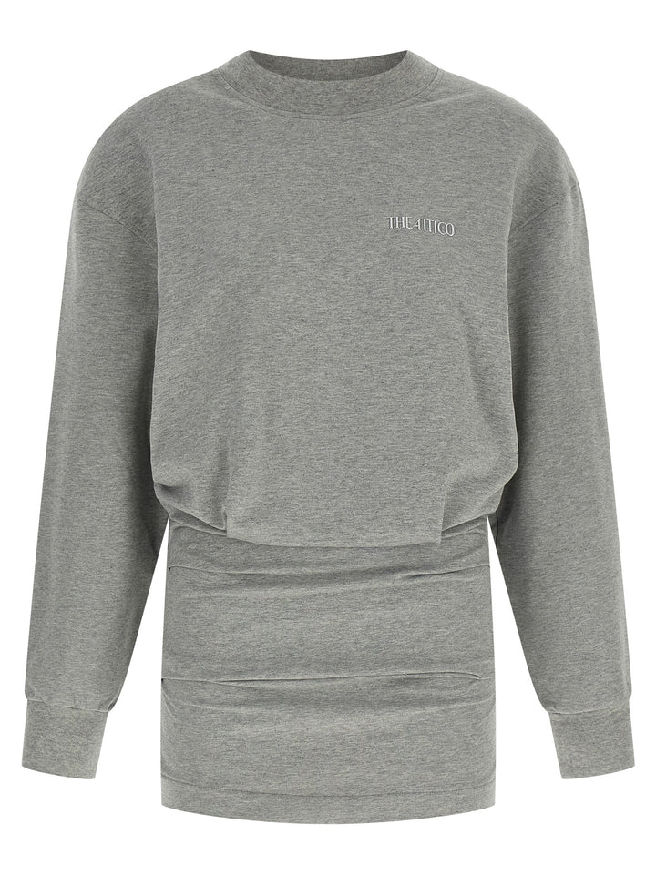The Attico Gray Cotton Short Dress