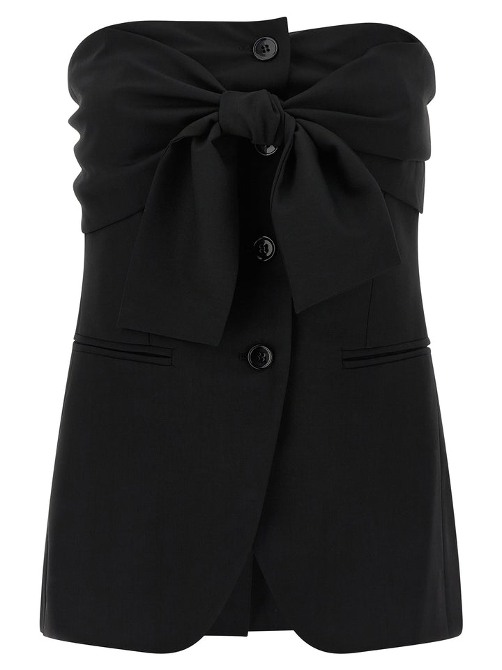 Max Mara Black Virgin Wool Tank Tops