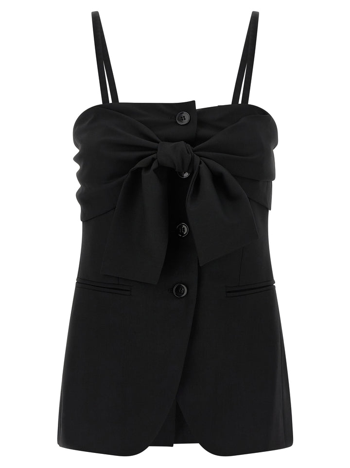 Max Mara Black Virgin Wool Tank Tops