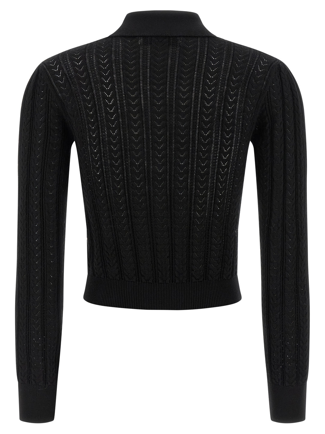 Alessandra Rich Black Cotton Cardigan