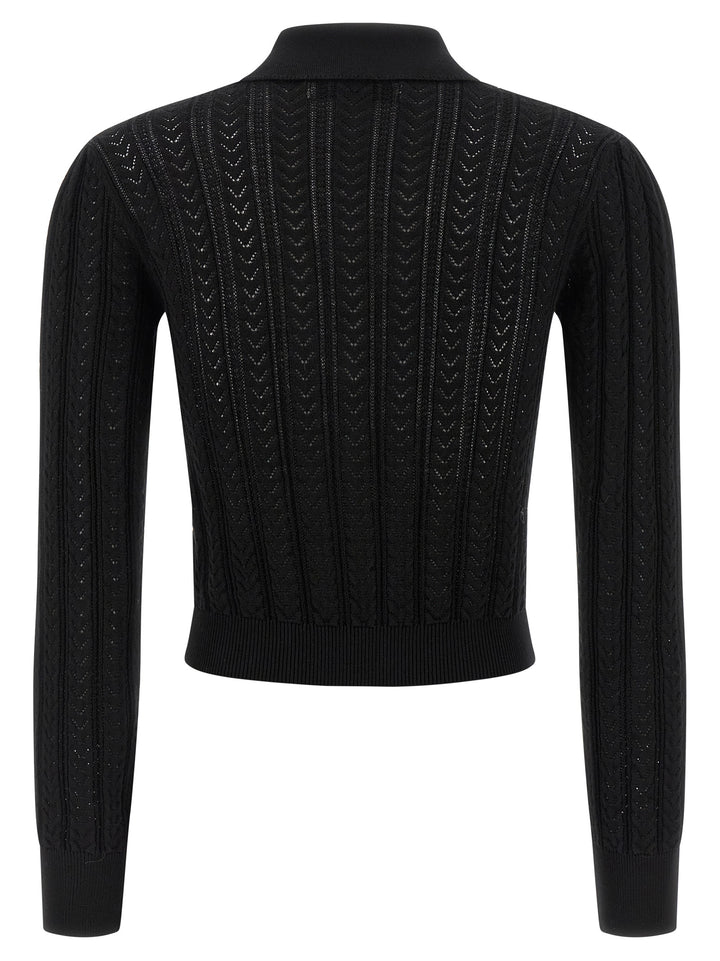 Alessandra Rich Black Cotton Cardigan