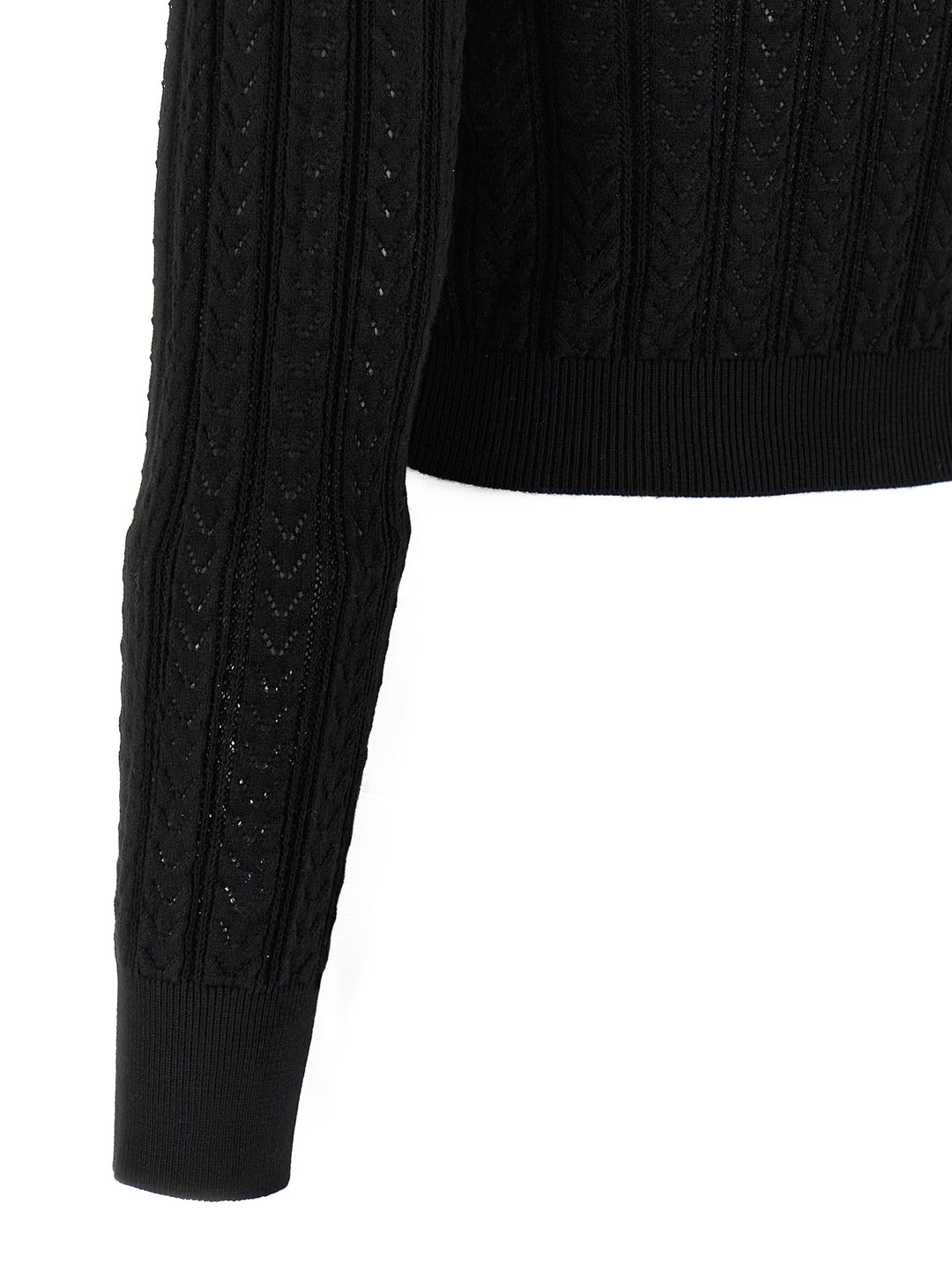 Alessandra Rich Black Cotton Cardigan