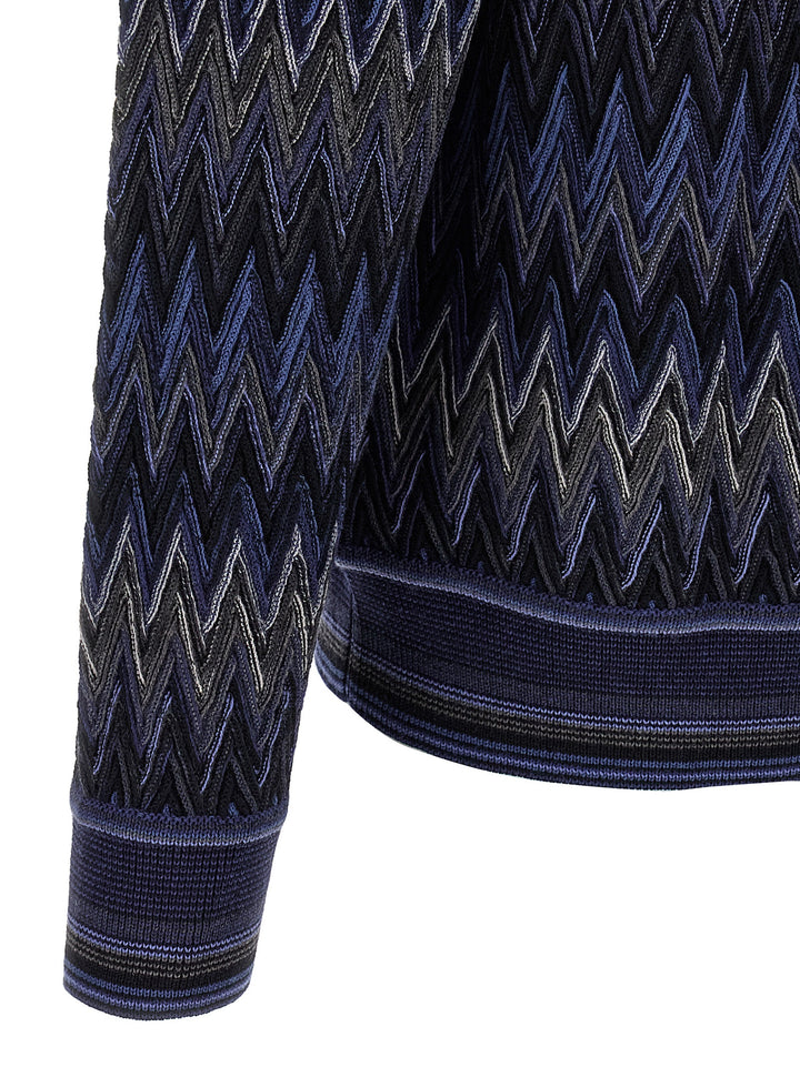 Missoni Blue Wool Cardigan