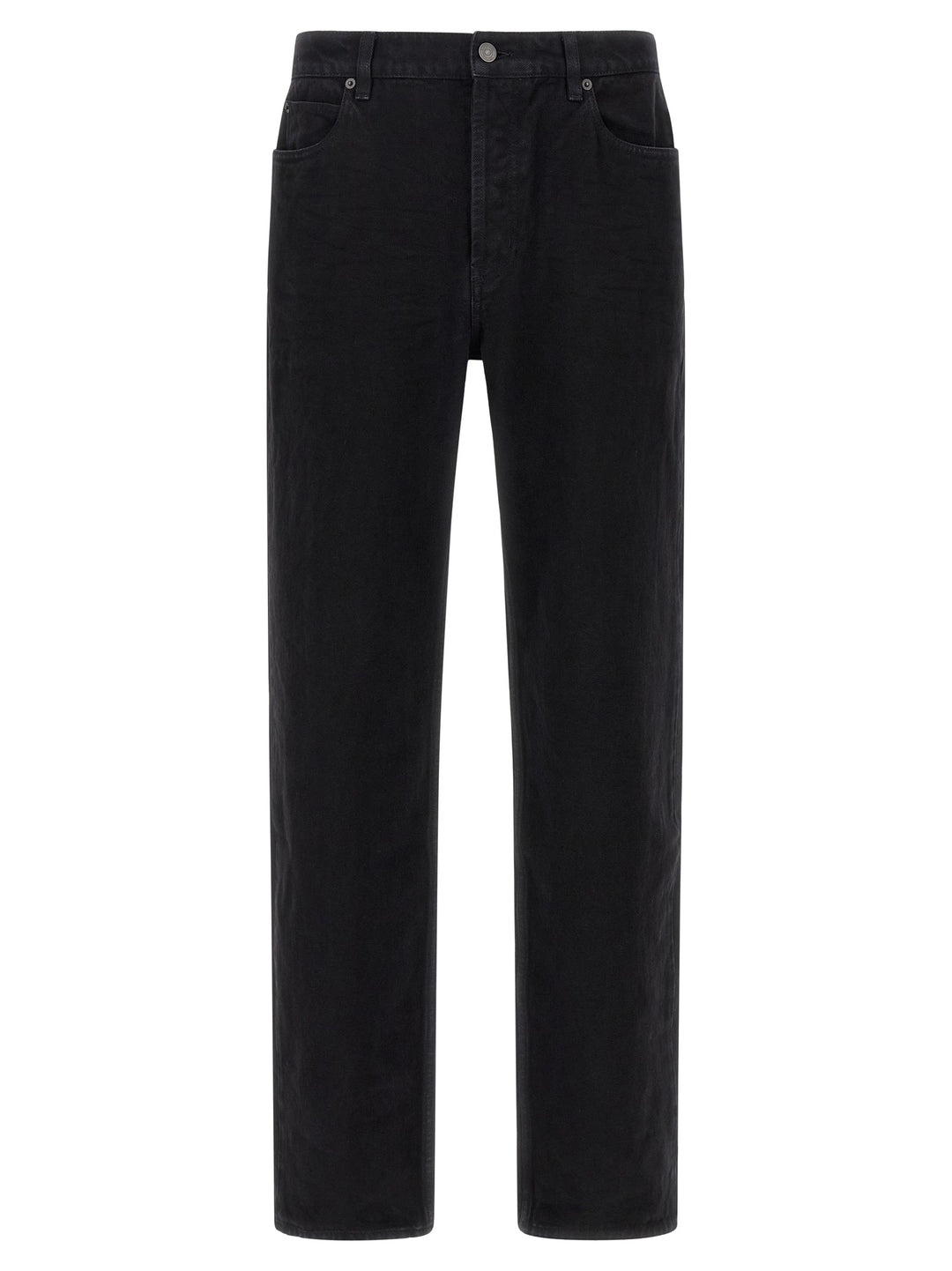 Saint Laurent Black Cotton Straight-Leg Jeans
