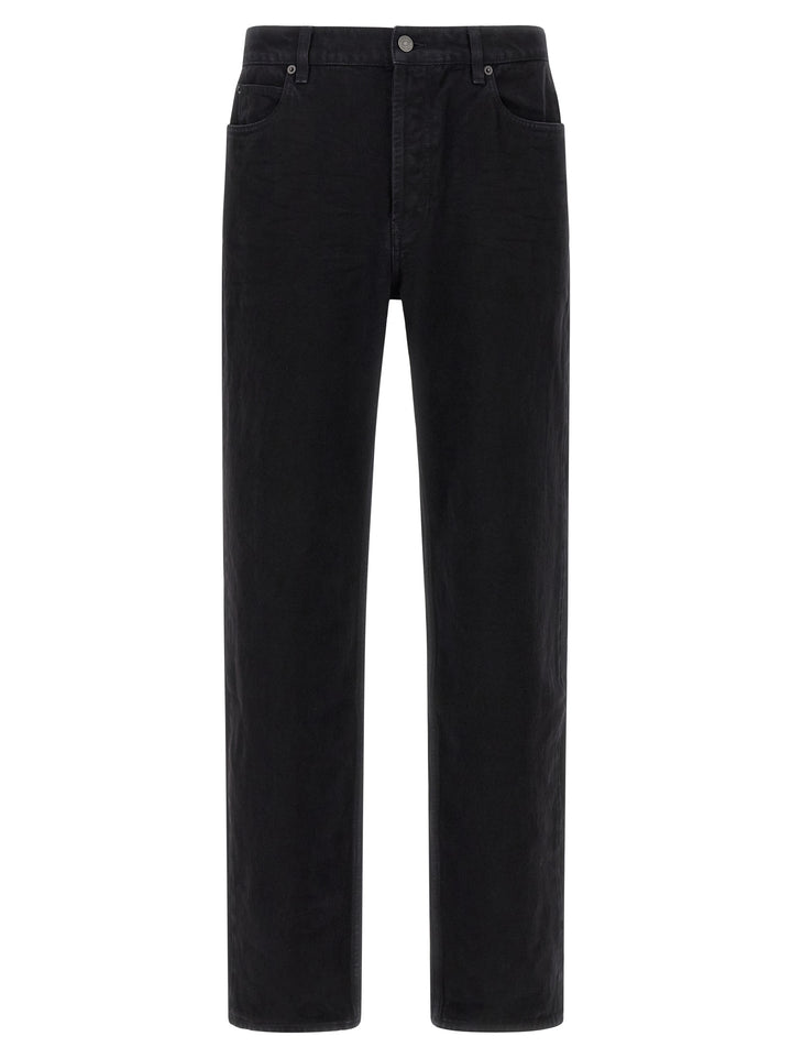 Saint Laurent Black Cotton Straight-Leg Jeans