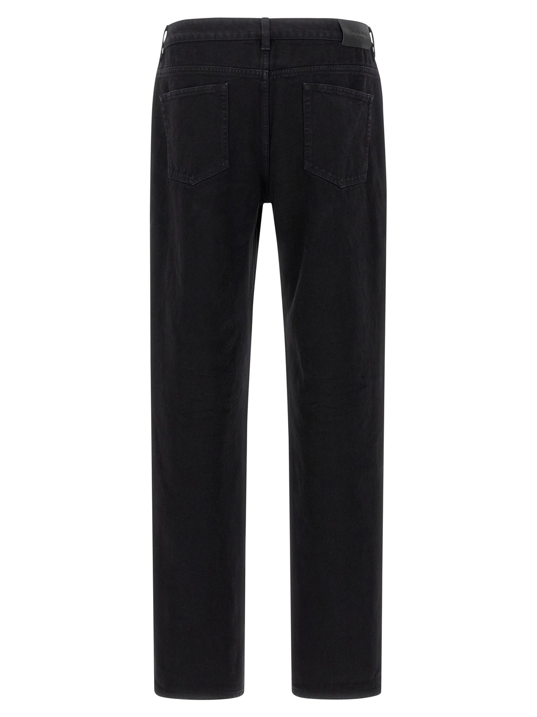 Saint Laurent Black Cotton Straight-Leg Jeans