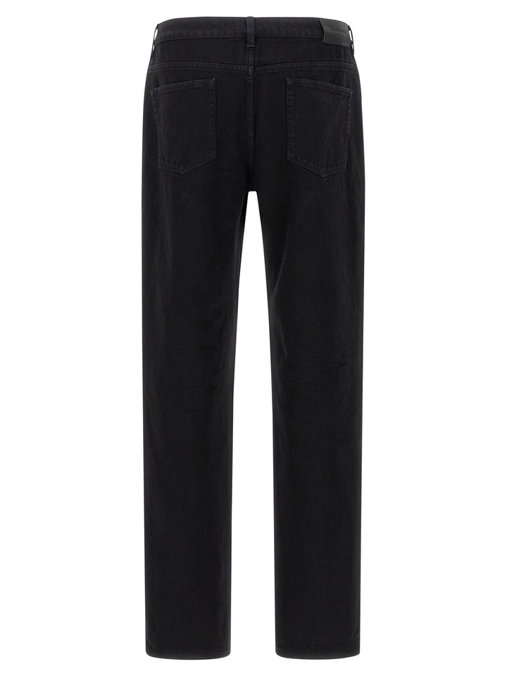 Saint Laurent Black Cotton Straight-Leg Jeans