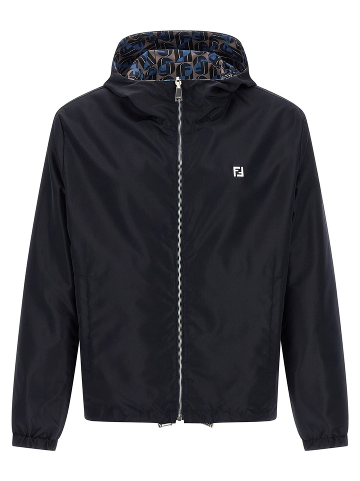 Fendi Blue Polyester Shell Jacket