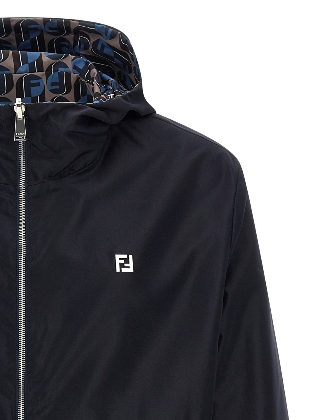 Fendi Blue Polyester Shell Jacket