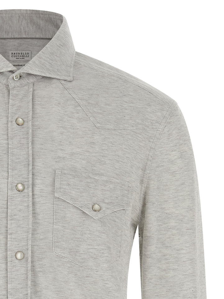 Brunello Cucinelli Gray Cotton Blouse