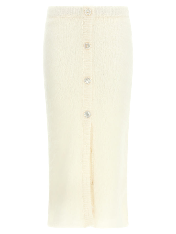Alessandra Rich White Other Fibres Midi Skirt