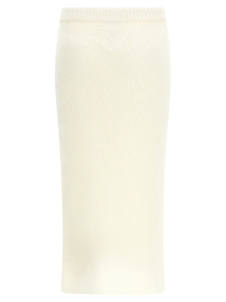Alessandra Rich White Other Fibres Midi Skirt