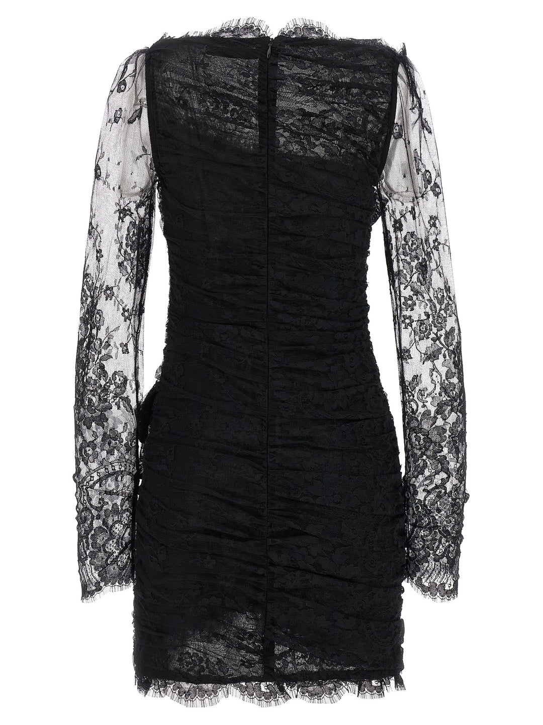 Alessandra Rich Black Organic Cotton Short Dress
