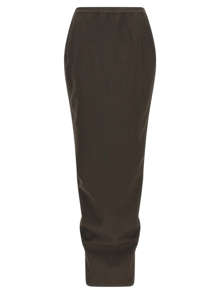Rick Owens Gray Wool Mini Skirt