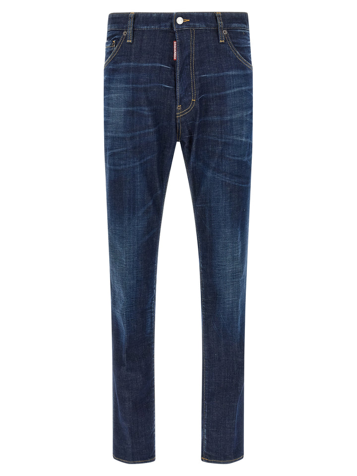 Dsquared² Blue Cotton Straight-Leg Jeans
