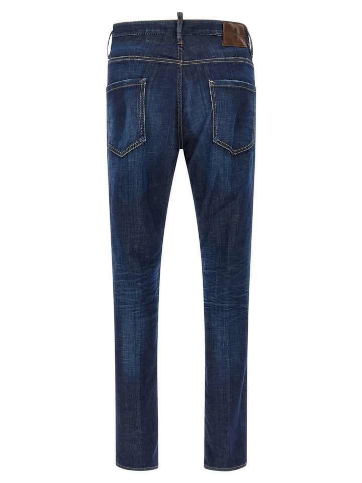 Dsquared² Blue Cotton Straight-Leg Jeans