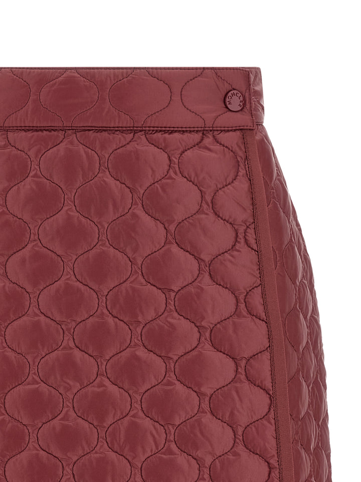 Moncler Bordeaux Polyamide Long Skirt
