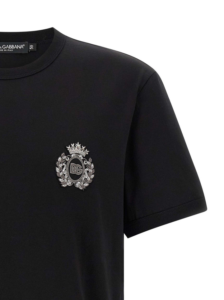 Dolce &amp; Gabbana Black Cotton T-Shirt