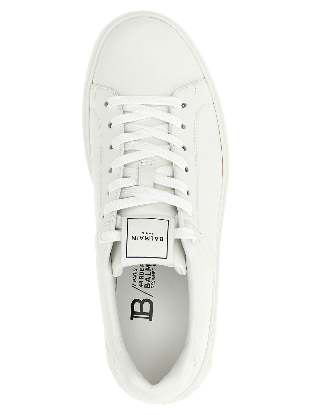 Balmain White Calfskin Low Top Sneakers