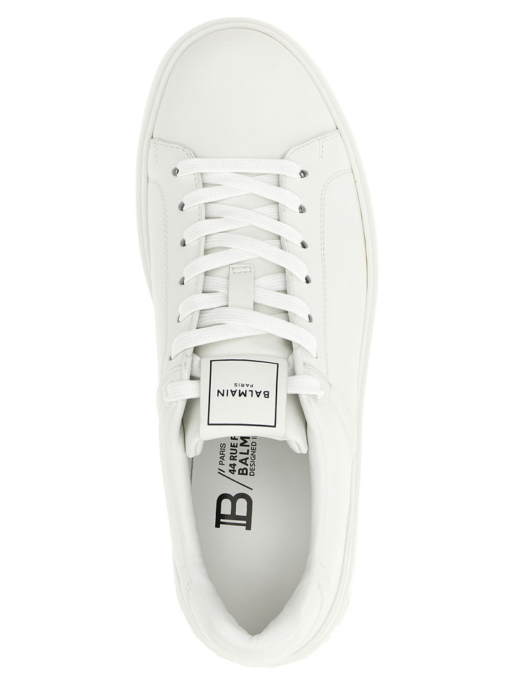 Balmain White Calfskin Low Top Sneakers