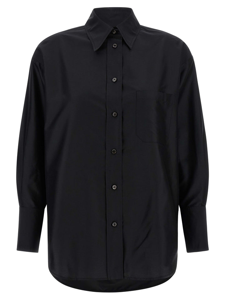Alberto Biani Black Silk Blouse