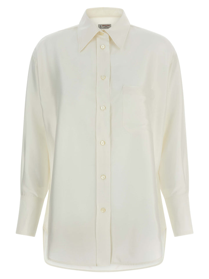Alberto Biani White Silk Blouse