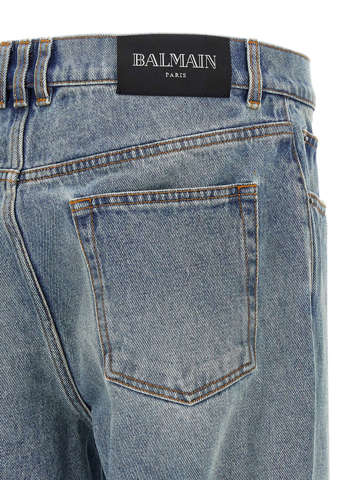 Balmain Blue Cotton Jeans Denim