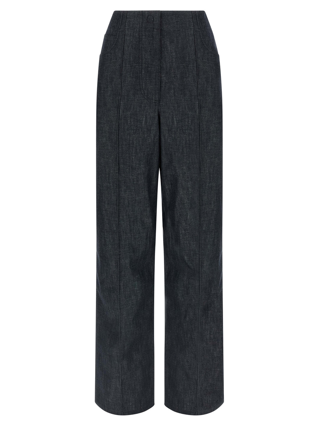 Fendi Blue Cotton High-Waisted Jean