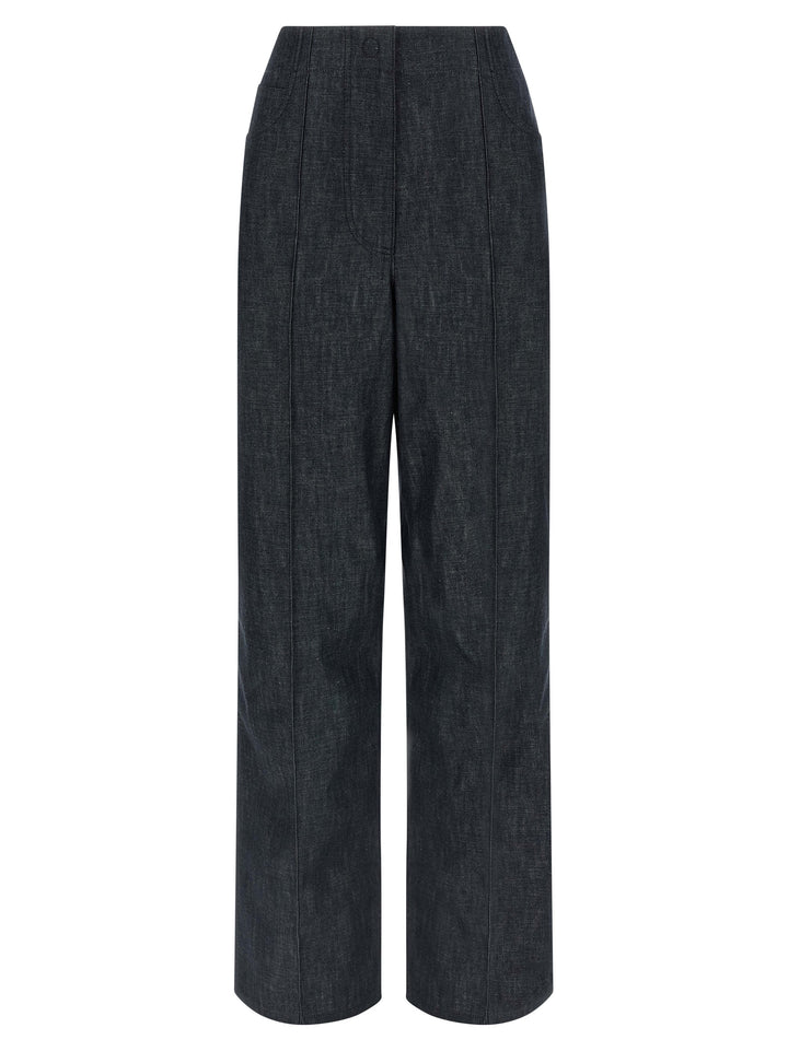 Fendi Blue Cotton High-Waisted Jean