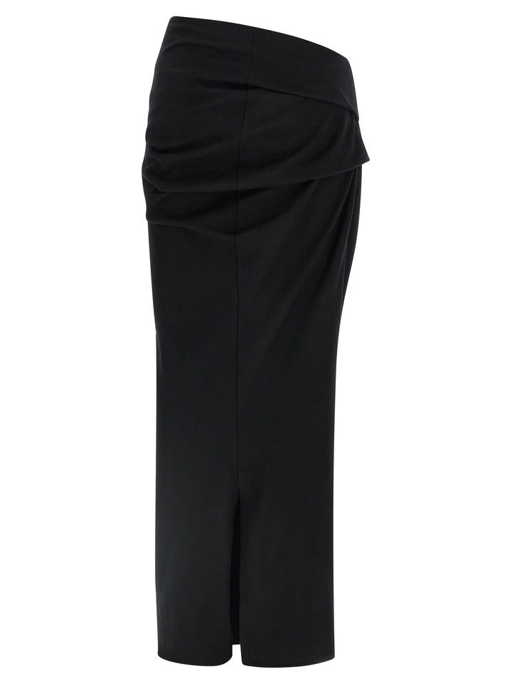 Entire Studios Black Wool Midi Skirt