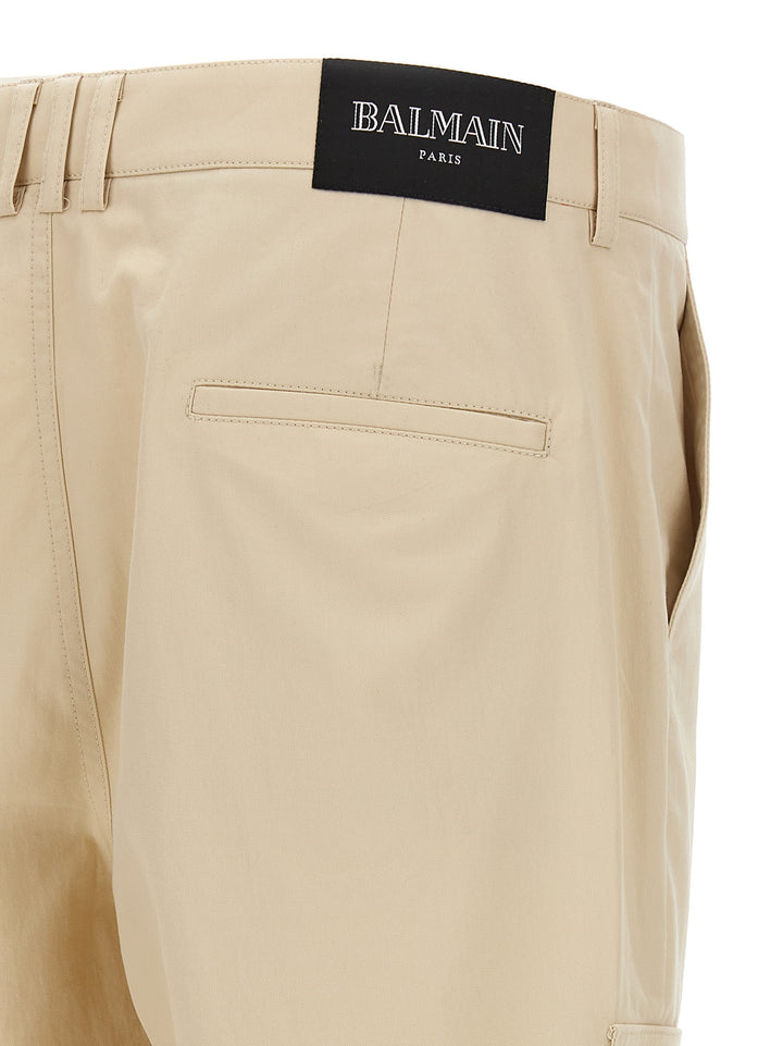 Balmain Beige Cotton Cargo Pants