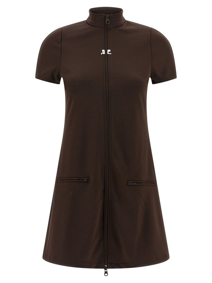 Courrèges Brown Polyester Short Dress