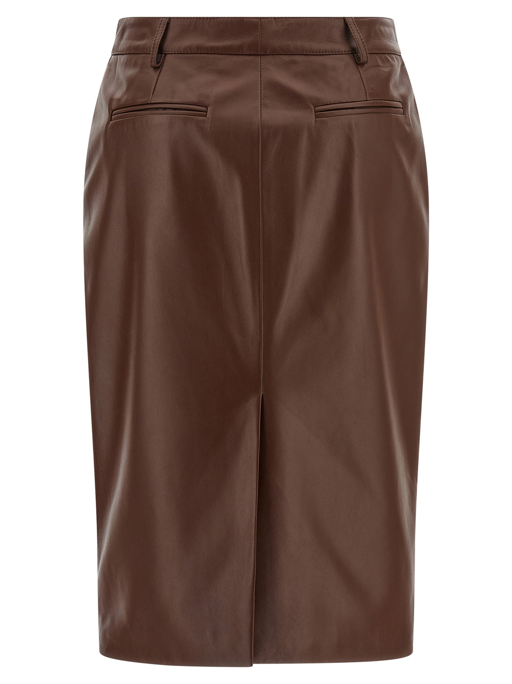Women’s Giuseppe Di Morabito Brown Leather Midi Skirt