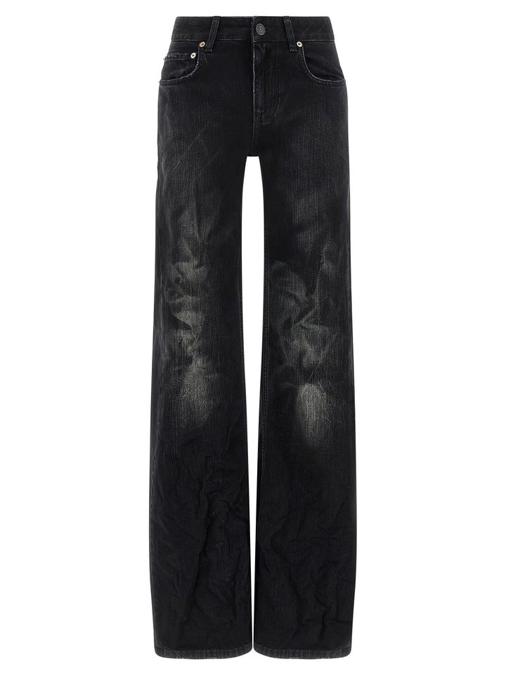 Balenciaga Black Cotton Flared Jeans