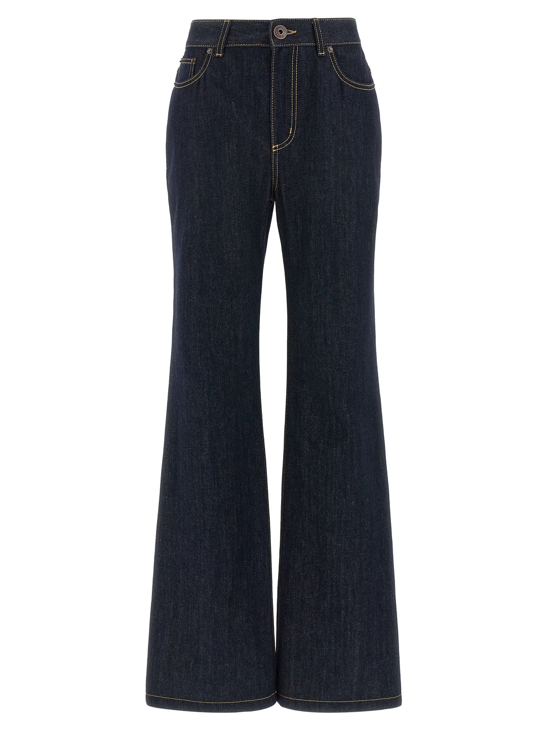 Alexander McQueen Blue Cotton Flared Jeans