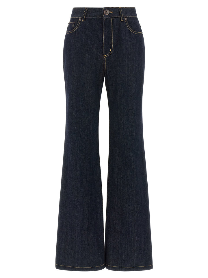 Alexander McQueen Blue Cotton Flared Jeans