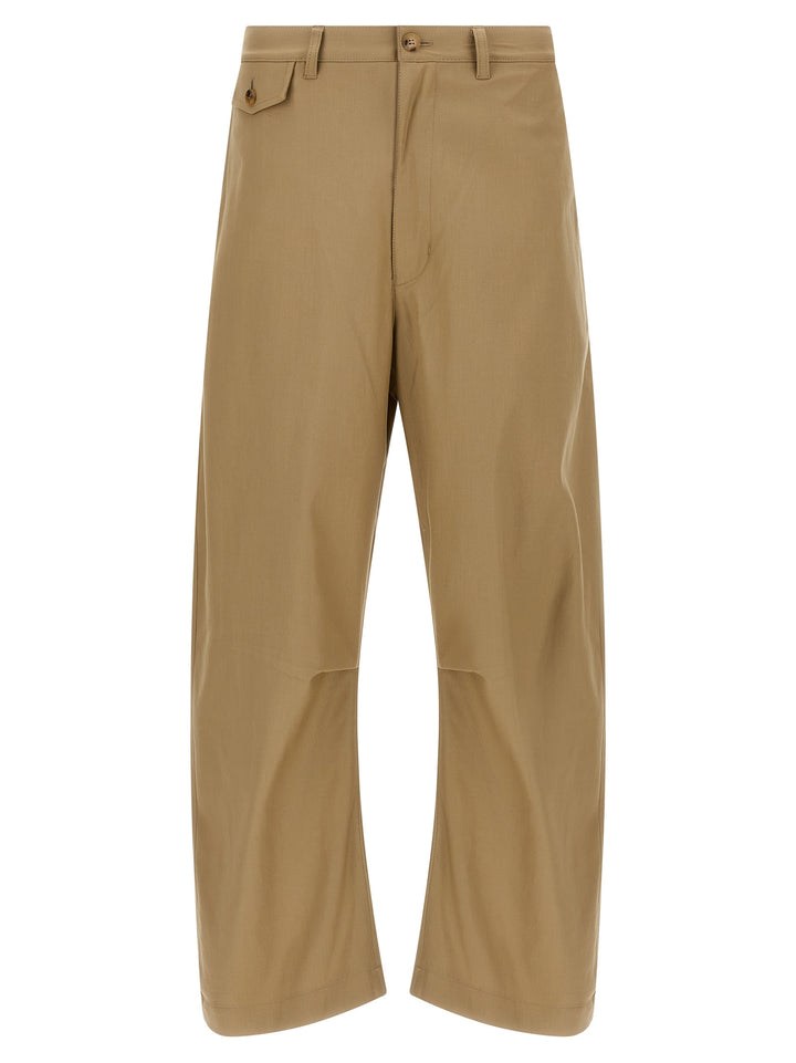 Comme Des Garçons Beige Cotton Casual Pants