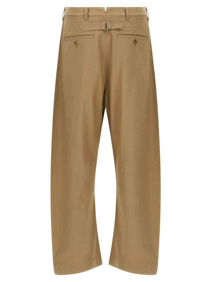 Comme Des Garçons Beige Cotton Casual Pants
