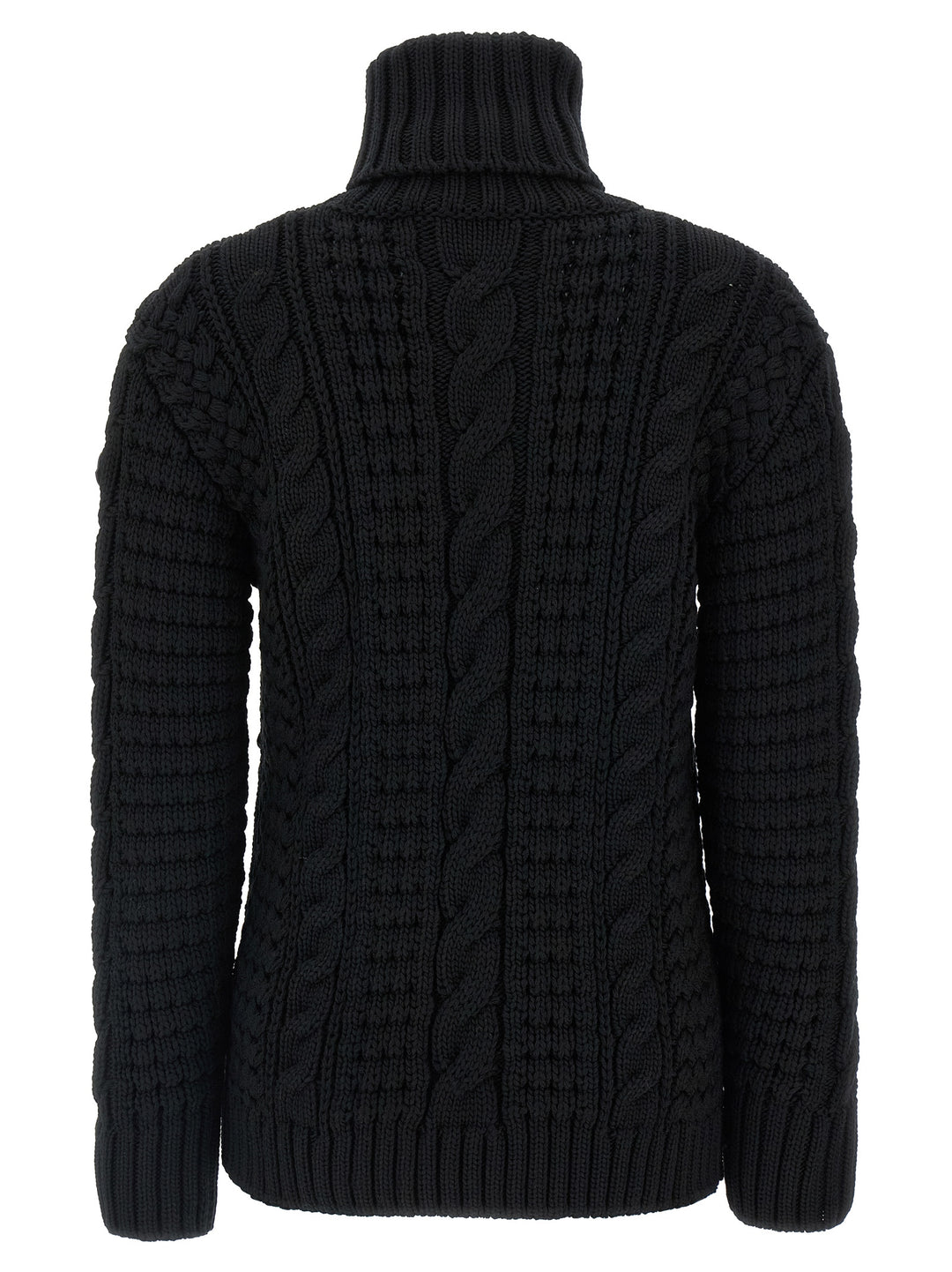 MONCLER GENIUS Black Virgin Wool Cardigan