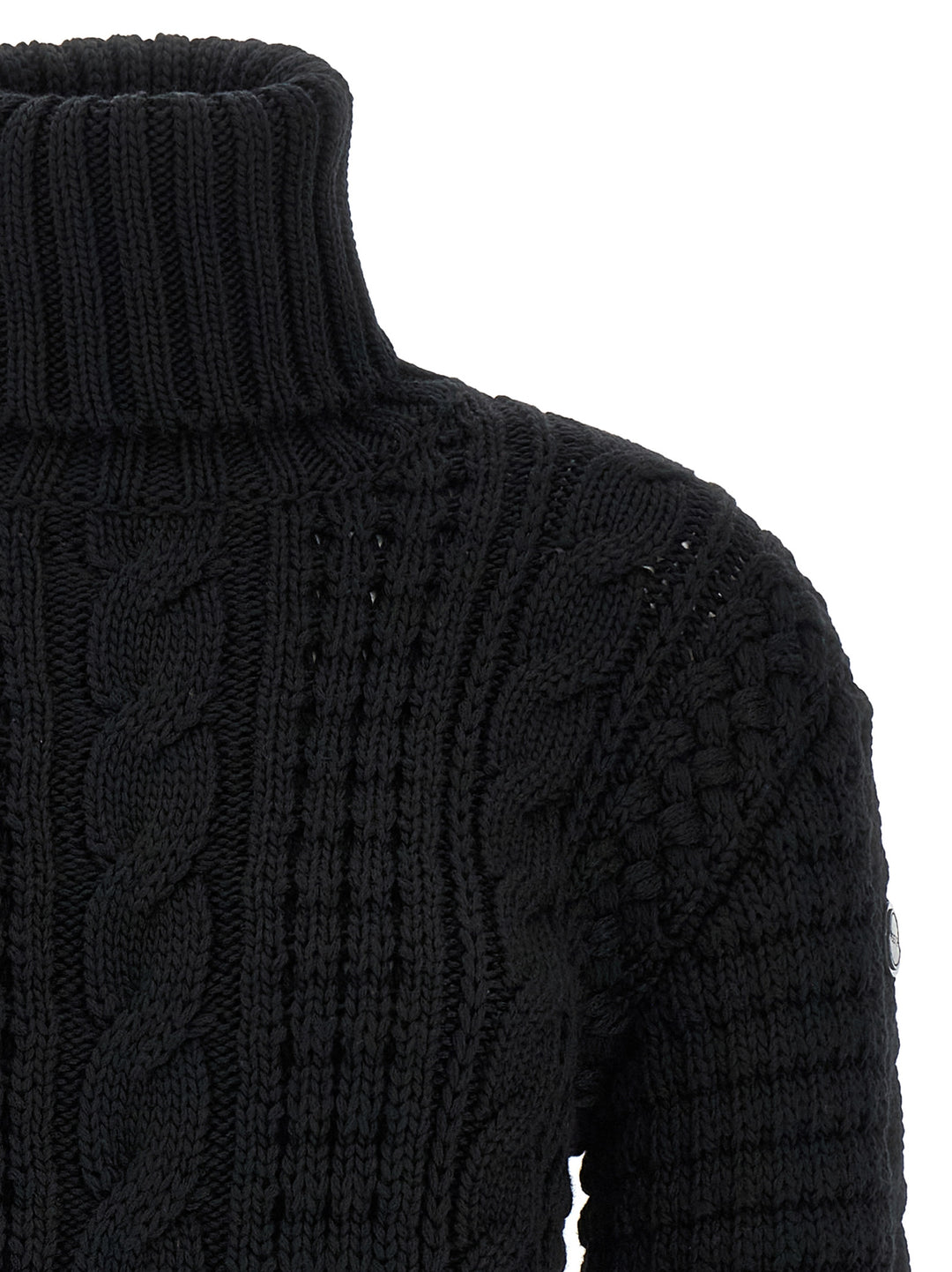 MONCLER GENIUS Black Virgin Wool Cardigan