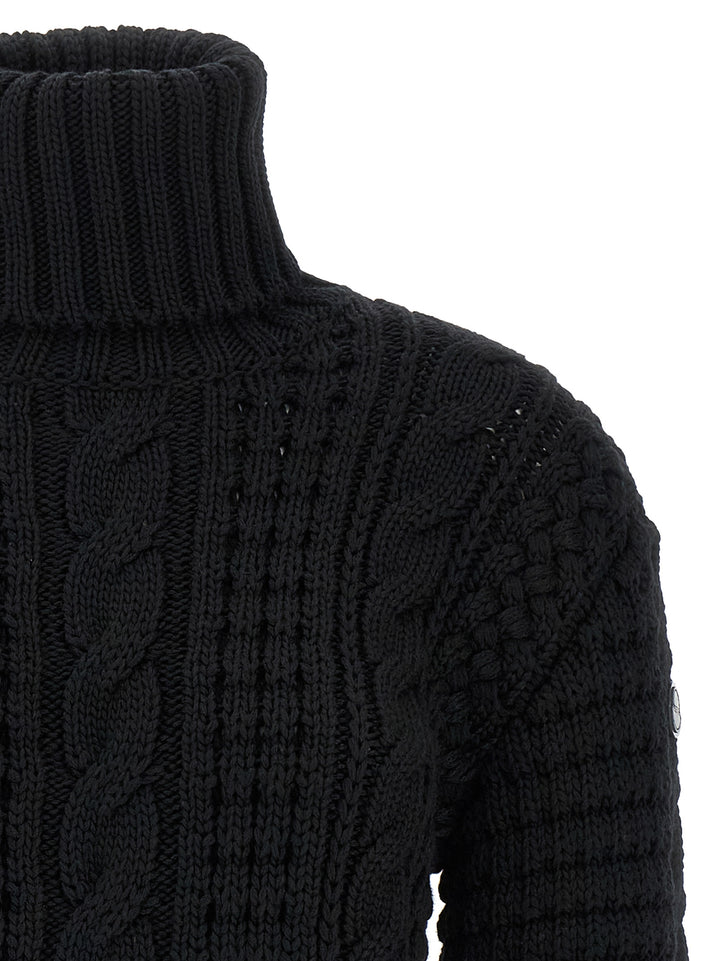 MONCLER GENIUS Black Virgin Wool Cardigan