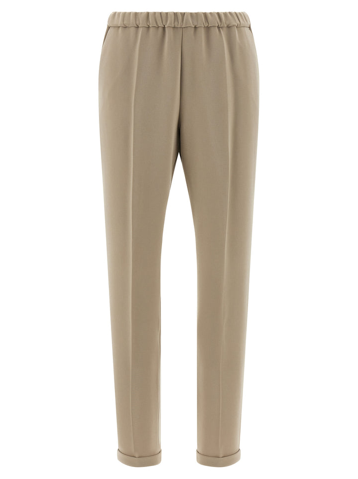 Alberto Biani Beige Triacetate Casual Pants