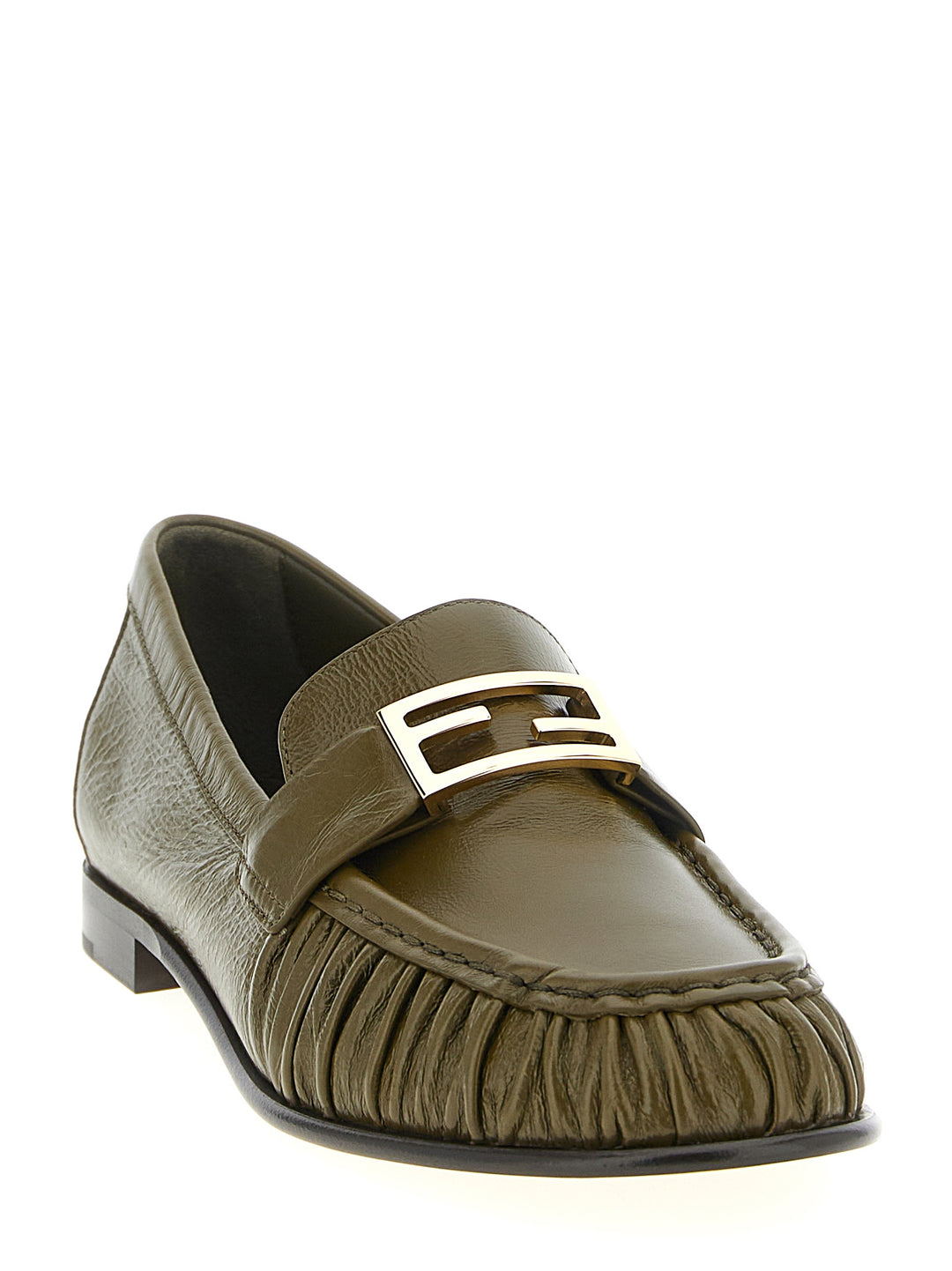 Fendi Bicolor Lamb Leather Slip-On Loafers