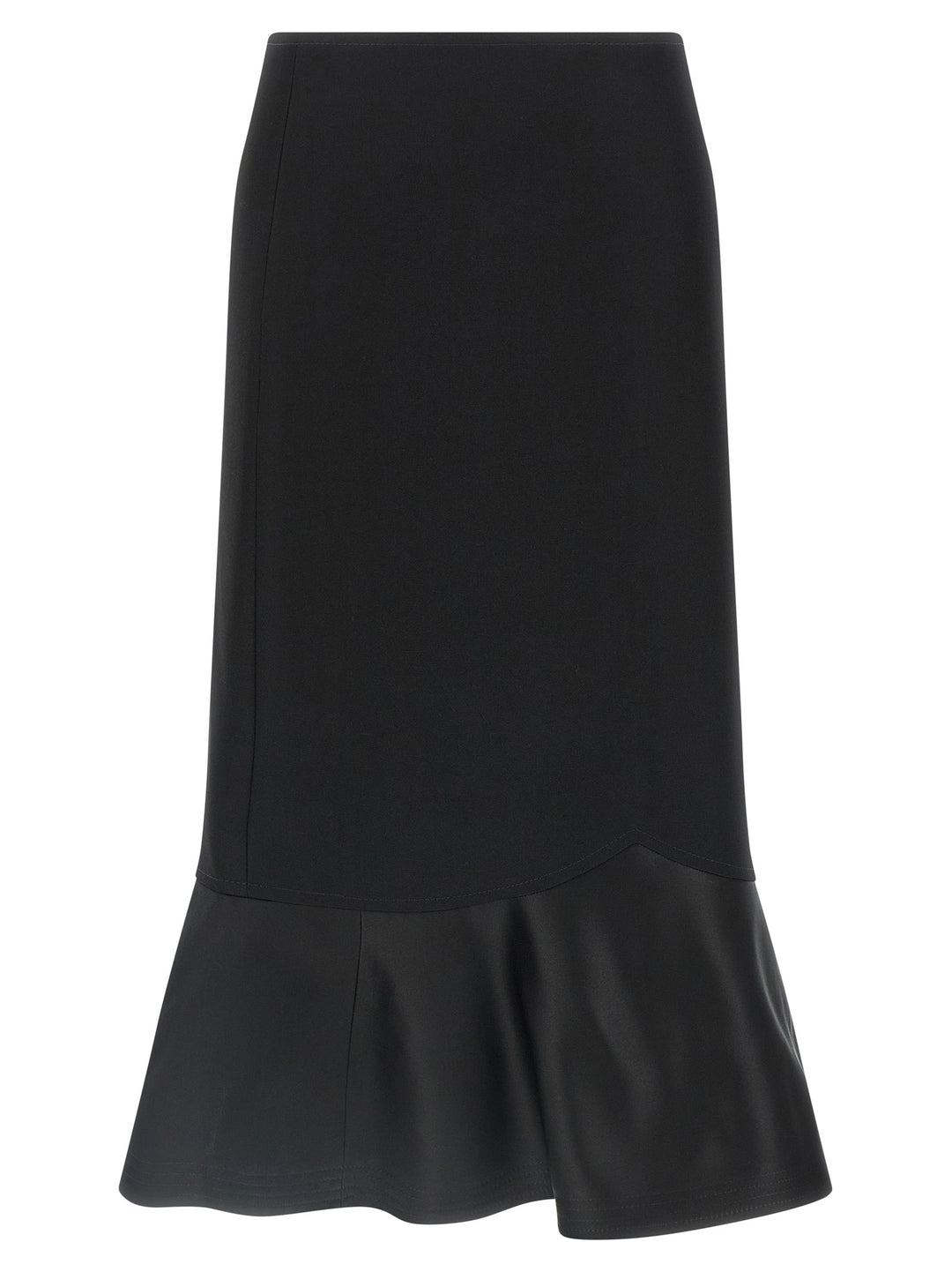 Fendi Black Virgin Wool Midi Skirt