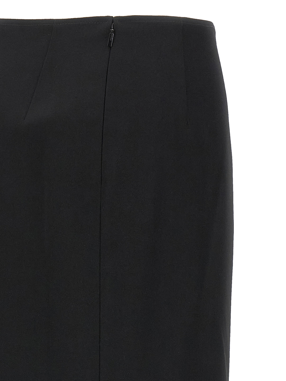 Fendi Black Virgin Wool Midi Skirt