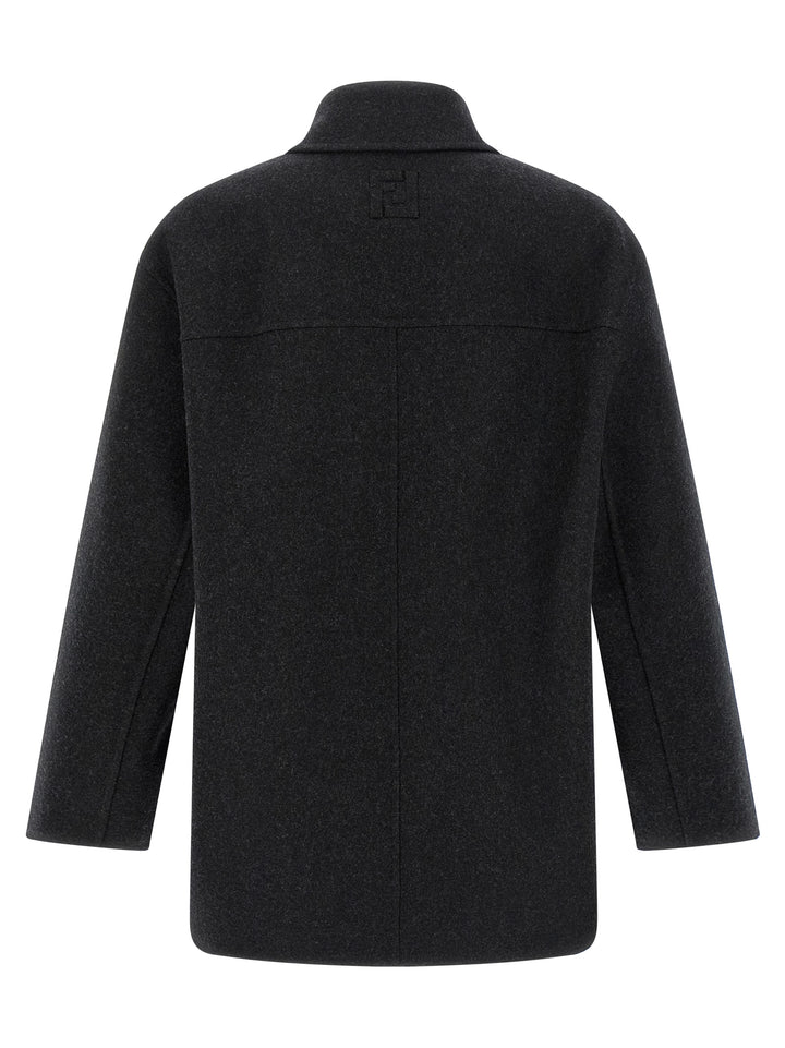 Fendi Gray Virgin Wool Coat