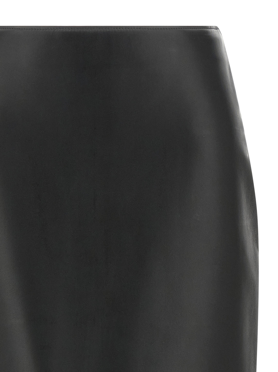 Fendi Black Lamb Leather Midi Skirt